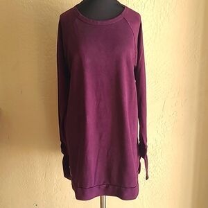 Lazy Sundays Purple Suede French Terry Shift Dress